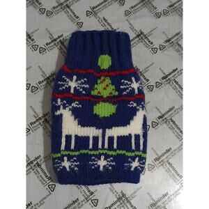 Uncle Beer Ugly Sweater Bottle Coozie Koozie Blue Reindeer Snowflake-Very Good!